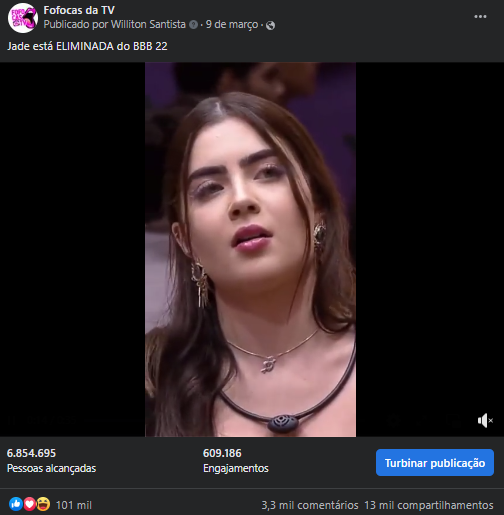 Resultados da Postagem em Fofocas da TV